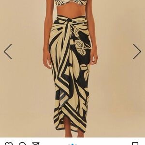 Farm Rio black white sarong swim coverup cover up